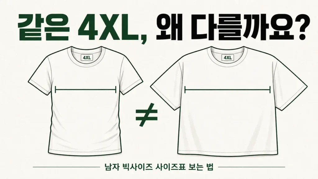 남자 빅사이즈 란 4XL 기준과 사이즈표 보는 법
