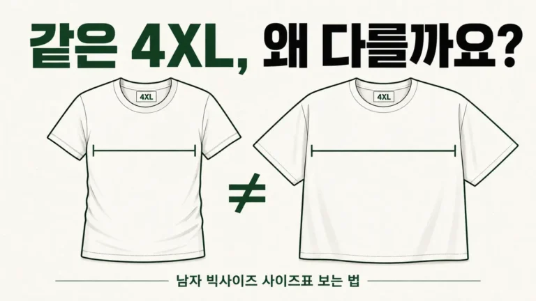 남자 빅사이즈 란 4XL 기준과 사이즈표 보는 법