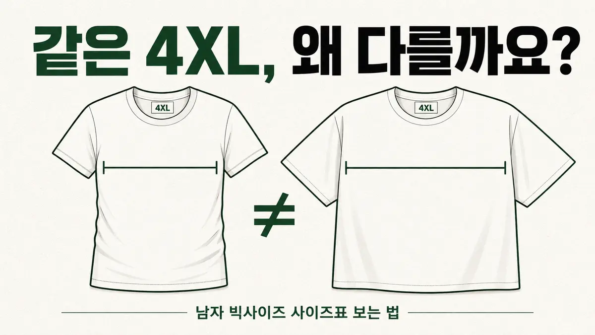 남자 빅사이즈 4XL 기준과 사이즈표 보는 법