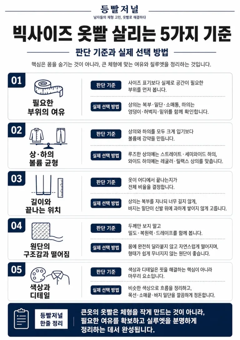 빅사이즈 멋지게 입는 법 옷빨 살리는