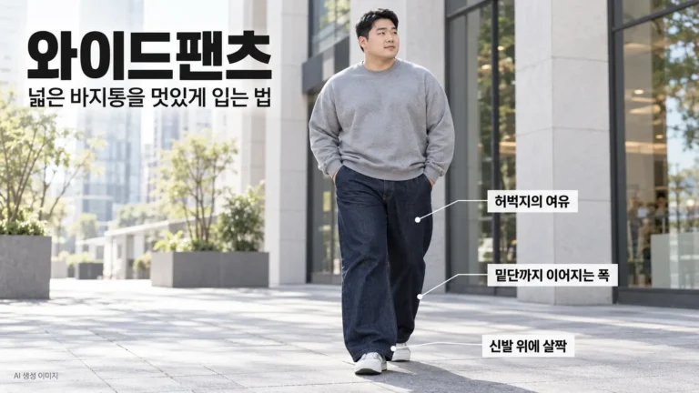 남자 와이드팬츠 넓은 바지통을 멋있게 입는 법