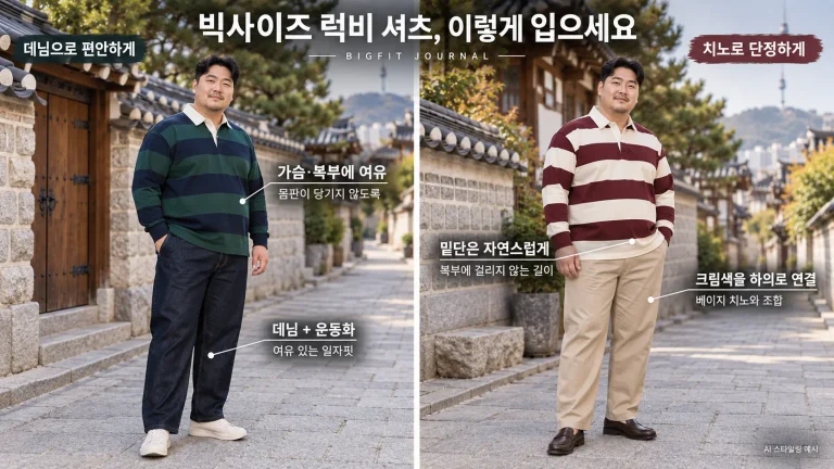 빅사이즈 럭비 셔츠 스타일링 가이드